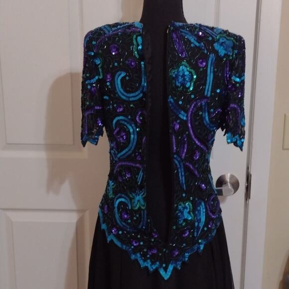 Brilliant by J.A Rare 80's/90's shoulder padded sequence beaded woman's size S - Picture 8 of 9